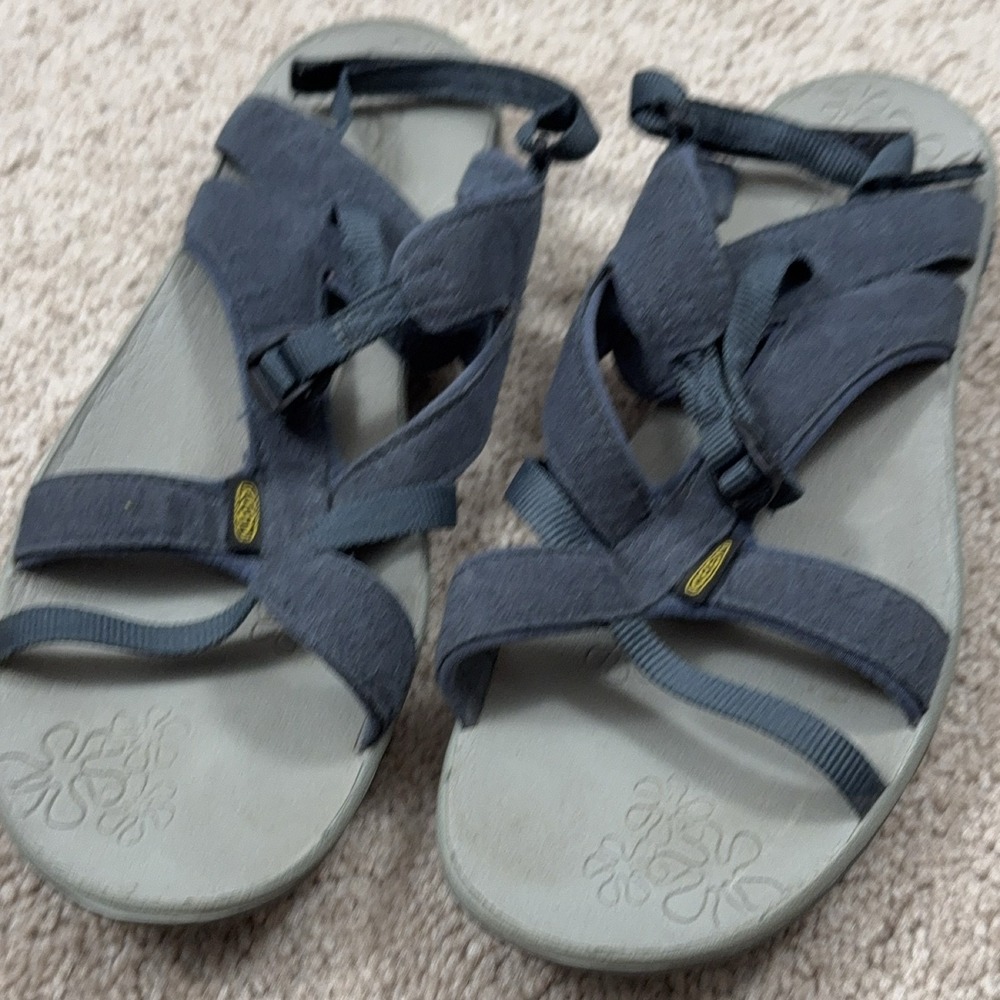 Keen La Paz Sport Thong Sandals Women's US 11 Navy Blue Synthetic Ankle Strap
